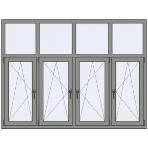 Купити Вікна 2000x1500 мм Altest Pony 375 RAL 9007 Grey aluminium з двох сторін