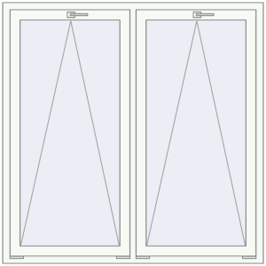 Металопластикове вікно 1500x1500 мм Двостулкове (комплектація: За замовчуванням). Вид зсередини Купити Вікна 1500x1500 мм REHAU Euro 60 Білий (RAL 9016) з двох сторін