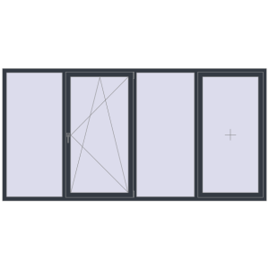 Купити Вікна 3200x1600 мм REHAU Euro 60 ANTHRACITE_GREY_STRUKTURAL з двох сторін