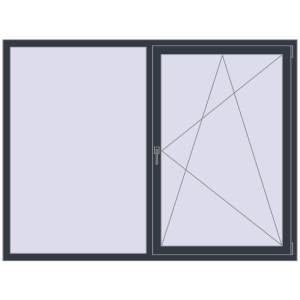 Купити Вікна 2000x1500 мм REHAU SYNEGO MD ANTHRACITE_GREY_STRUKTURAL з двох сторін