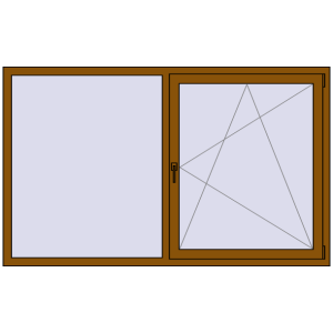 Купити Вікна 1970x1200 мм REHAU Euro 70 GOLDEN OAK з двох сторін