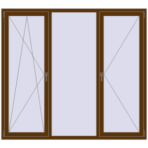 Купити Вікна 2000x1800 мм REHAU Euro 60 WALNUT з двох сторін