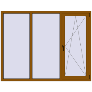 Купити Вікна 1800x1400 мм REHAU Euro 60 GOLDEN OAK з двох сторін