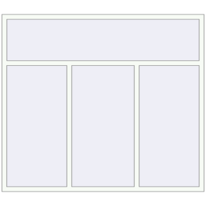 Металопластикове вікно 2080x1820 мм Тристулкове з фрамугою (комплектація: Базова). Вид зсередини Купити Вікна 2080x1820 мм REHAU Euro 70