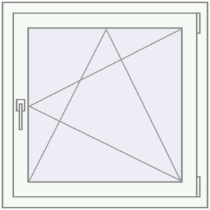 Металопластикове вікно 750x750 мм Одностулкове (комплектація: За замовчуванням). Вид зсередини Купити Вікна 750x750 мм REHAU Euro 60 Білий (RAL 9016) з двох сторін