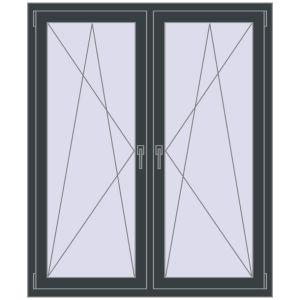 Купити Вікна 1250x1500 мм Altest Pony 375 RAL 7016 Anthracite grey з двох сторін