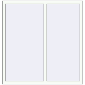 Металопластикове вікно 1350x1400 мм Двостулкове (комплектація: Преміум). Вид зсередини Купити Вікна 1350x1400 мм REHAU Euro 60