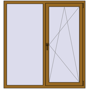 Купити Вікна 1400x1500 мм REHAU Euro 60 LIGHT_OAK з двох сторін