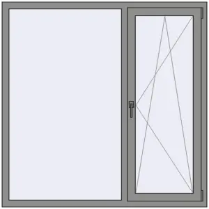 Купити Вікна 1500x1500 мм Altest Pony 375 RAL 9007 Grey aluminium з двох сторін