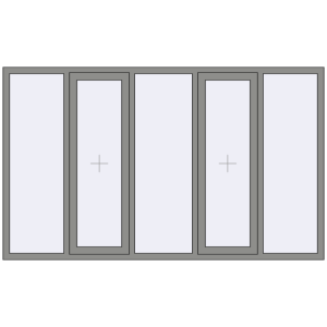 Купити Вікна 2500x1500 мм Altest Pony 375 RAL 9007 Grey aluminium з двох сторін