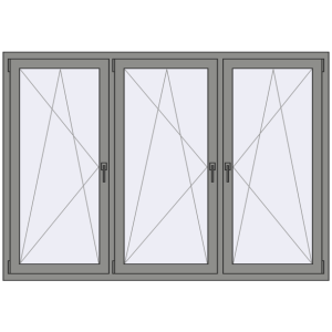 Купити Вікна 2000x1400 мм Altest Pony 375 RAL 9007 Grey aluminium з двох сторін
