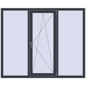 Купити Вікна 1750x1450 мм REHAU Euro 60 ANTHRACITE_GREY_STRUKTURAL з двох сторін