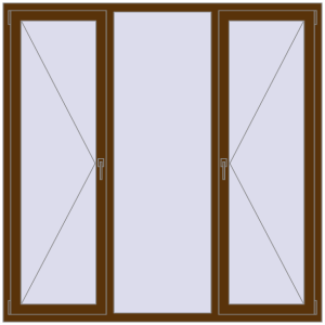Купити Вікна 1800x1800 мм REHAU Euro 60 WALNUT з двох сторін