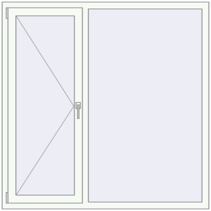 Металопластикове вікно 1500x1500 мм Двостулкове (комплектація: Базова). Вид зсередини Купити Вікна 1500x1500 мм REHAU Euro 60