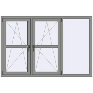 Купити Вікна 1800x1200 мм Altest Pony 375 RAL 9007 Grey aluminium з двох сторін