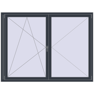Купити Вікна 2000x1500 мм REHAU Euro 70 ANTHRACITE_GREY_STRUKTURAL з двох сторін