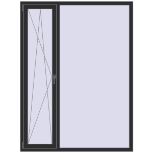 Купити Вікна 1500x2000 мм REHAU Euro 70 ANTHRACITE_GREY_GLATT з двох сторін