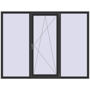 Купити Вікна 2050x1560 мм REHAU Euro 70 ANTHRACITE_GREY_GLATT з двох сторін