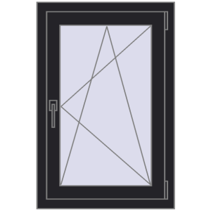 Купити Вікна 600x900 мм REHAU Euro 70 BLACK_ULTI-MATT з двох сторін