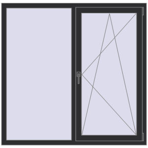Купити Вікна 1460x1430 мм REHAU Euro 60 ANTHRACITE_GREY_GLATT з двох сторін