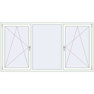 Купити Вікна 2350x1250 мм REHAU Euro 70 Білий (RAL 9016) з двох сторін