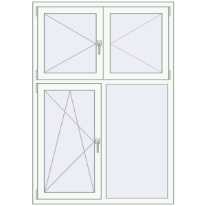 Металопластикове вікно 1220x1750 мм Двостулкове з фрамугою (комплектація: Преміум). Вид зсередини Купити Вікна 1220x1750 мм REHAU Euro 70