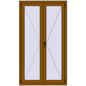 Металопластикове вікно 940x1670 мм Одностулкове (комплектація: Оптимальна). Вид зсередини Купити Вікна 940x1670 мм REHAU Euro 70 GOLDEN OAK з двох сторін