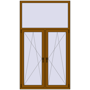 Купити Вікна 1250x2200 мм REHAU SYNEGO MD GOLDEN OAK з двох сторін