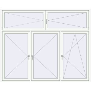 Купити Вікна 2450x2010 мм REHAU Brillant-Design Білий (RAL 9016) з двох сторін