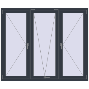 Купити Вікна 1800x1500 мм REHAU Euro 60 ANTHRACITE_GREY_STRUKTURAL з двох сторін