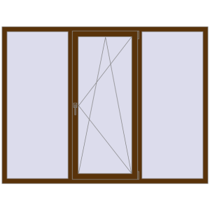 Купити Вікна 2050x1560 мм REHAU Euro 70 WALNUT з двох сторін