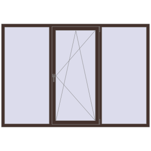 Купити Вікна 2300x1600 мм Altest Pony 375 RAL 8017 Chocolate brown з двох сторін