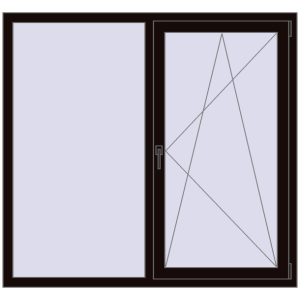 Купити Вікна 1500x1400 мм REHAU Brillant-Design BLACK_BROWN з двох сторін