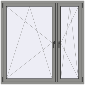 Купити Вікна 1500x1500 мм Altest Pony 375 RAL 9007 Grey aluminium з двох сторін