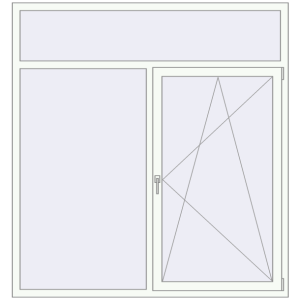 Металопластикове вікно 1780x1900 мм Двостулкове з фрамугою (комплектація: Базова). Вид зсередини Купити Вікна 1780x1900 мм REHAU Euro 70
