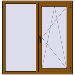 Купити Вікна 1240x1320 мм REHAU Euro 70 GOLDEN OAK з двох сторін