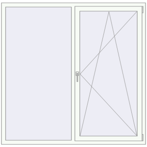 Металопластикове вікно 1730x1700 мм Двостулкове (комплектація: За замовчуванням). Вид зсередини Купити Вікна 1730x1700 мм REHAU SYNEGO MD Білий (RAL 9016) з двох сторін