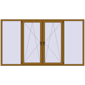 Купити Вікна 2800x1550 мм REHAU Euro 70 LIGHT_OAK з двох сторін