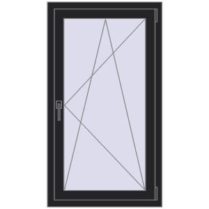 Купити Вікна 700x1250 мм REHAU Euro 60 BLACK_ULTI-MATT з двох сторін