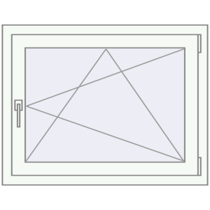 Металопластикове вікно 900x700 мм Одностулкове (комплектація: За замовчуванням). Вид зсередини Купити Вікна 900x700 мм REHAU Brillant-Design Білий (RAL 9016) з двох сторін