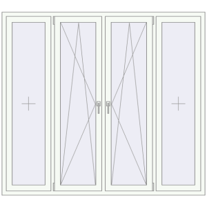 Купити Вікна 2000x1800 мм REHAU Brillant-Design Білий (RAL 9016) з двох сторін