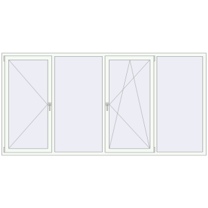 Купити Вікна 3000x1500 мм REHAU Euro 70 Білий (RAL 9016) з двох сторін