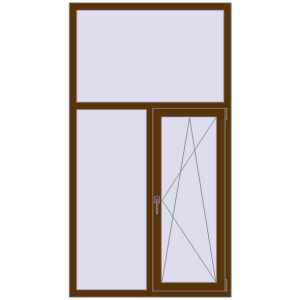 Металопластикове вікно 1100x2000 мм Двостулкове з фрамугою (комплектація: Базова). Вид зсередини Купити Вікна 1100x2000 мм REHAU Euro 60