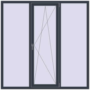 Купити Вікна 1800x1800 мм REHAU Euro 60 ANTHRACITE_GREY_STRUKTURAL з двох сторін