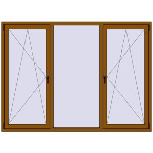 Купити Вікна 2200x1600 мм REHAU Euro 70 GOLDEN OAK з двох сторін