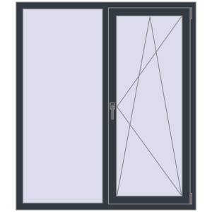 Металопластикове вікно 1300x1500 мм Двостулкове (комплектація: Оптимальна). Вид зсередини Купити Вікна 1300x1500 мм REHAU Euro 70