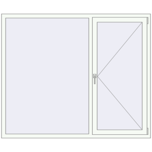 Металопластикове вікно 1800x1500 мм Двостулкове (комплектація: За замовчуванням). Вид зсередини Купити Вікна 1800x1500 мм REHAU Euro 70 Білий (RAL 9016) з двох сторін