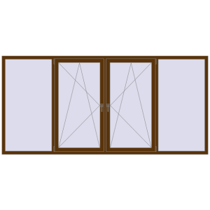 Купити Вікна 3100x1480 мм REHAU Euro 60 WALNUT з двох сторін