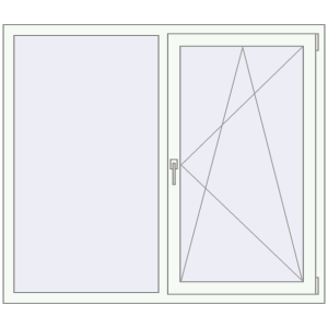 Металопластикове вікно 1500x1300 мм Двостулкове (комплектація: За замовчуванням). Вид зсередини Купити Вікна 1500x1300 мм REHAU Euro 60 Білий (RAL 9016) з двох сторін