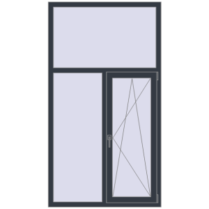Купити Вікна 1100x2000 мм REHAU Euro 60 ANTHRACITE_GREY_STRUKTURAL з двох сторін